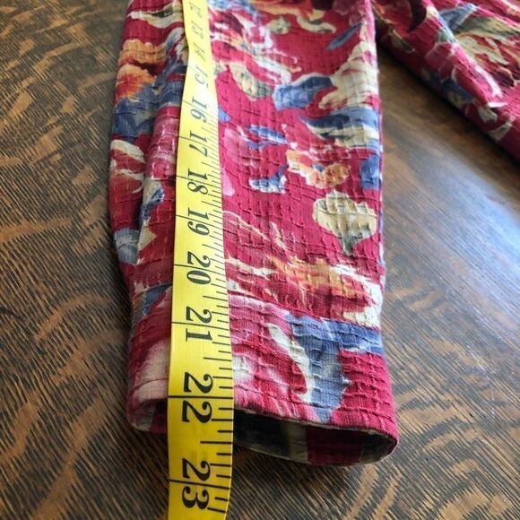 Coldwater Creek Red Floral Print Cotton Cottagecore Jacket Size PM - Picture 14 of 14